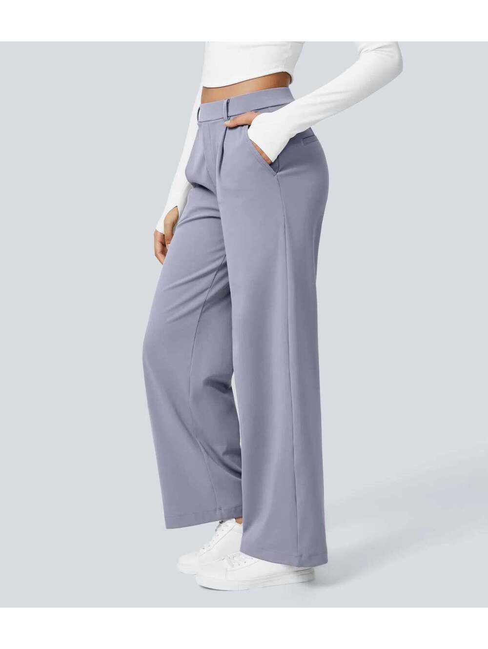 HALARA DayStretch High Waisted Pocket Straight Leg Work Pants Size M Petite